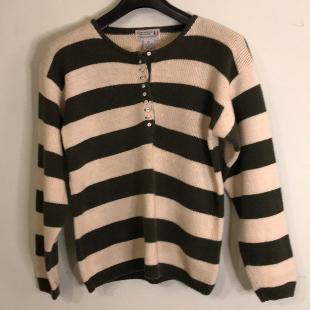 Vintage Club Sportif De Paris Striped Sweater